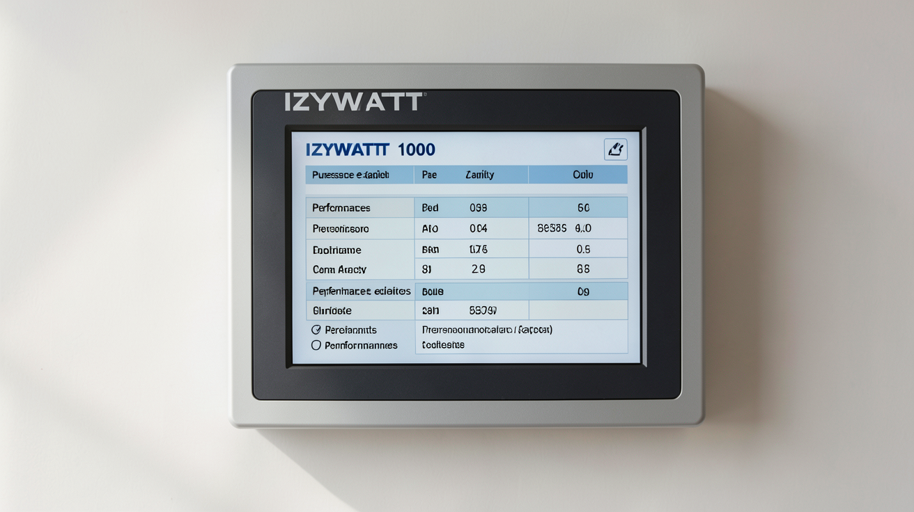 izywatt 1000 affichant ses caractéristiques techniques détaillées : puissance, capacité et performances