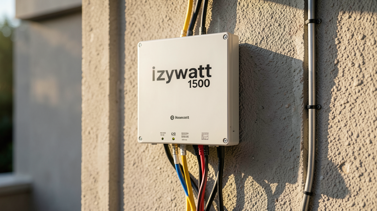 izywatt 1500 installé sur un mur extérieur pour un guide d'installation solaire