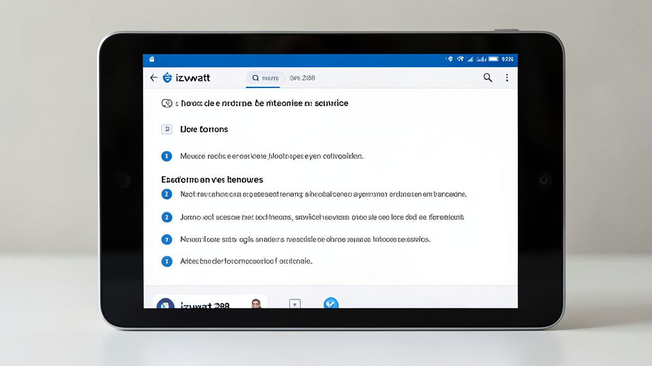 izywatt 288 affichant un guide de mise en service étape par étape