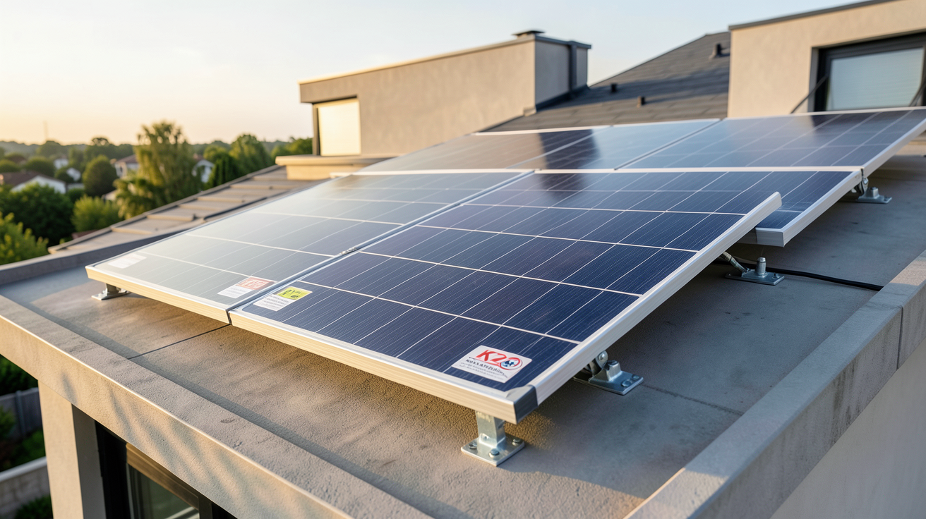 k2 photovoltaique système robuste avec panneaux solaires K2 installés sur un toit moderne, montrant la facilité d'installation et les garanties