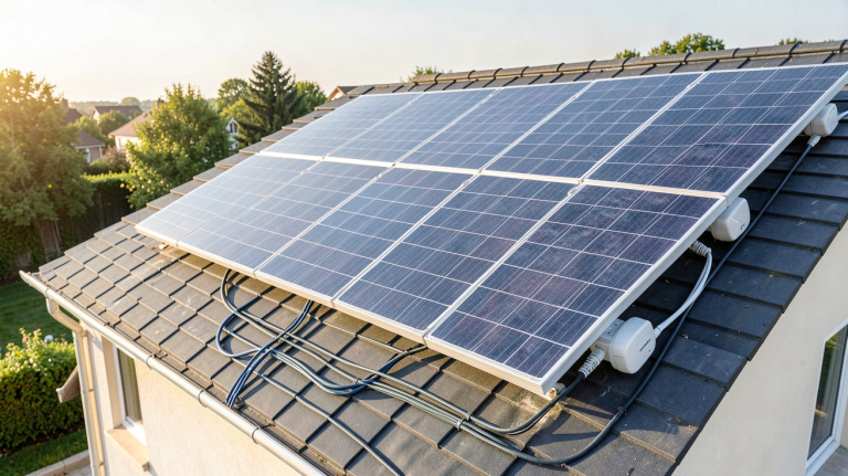 kit panneau photovoltaïque prix installation sur toit de maison individuelle