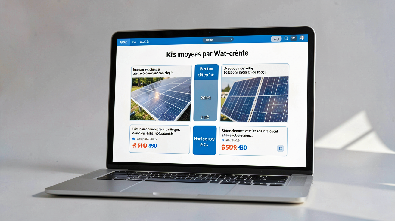 kit panneau photovoltaïque prix tableau comparatif des prix moyens par Watt-crête
