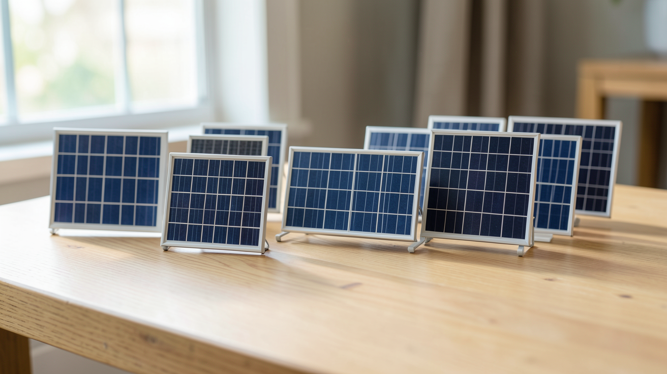 kitsolaire comparatif des meilleures marques et modèles 2024 exposés sur une table en bois