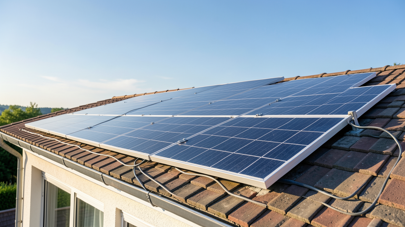 kwc photovoltaique : panneau solaire de 6 kWc installé sur le toit d'une maison de 100 m²