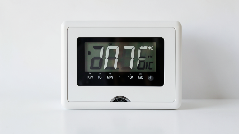 kWh et kWc affichés sur un compteur électrique digital moderne