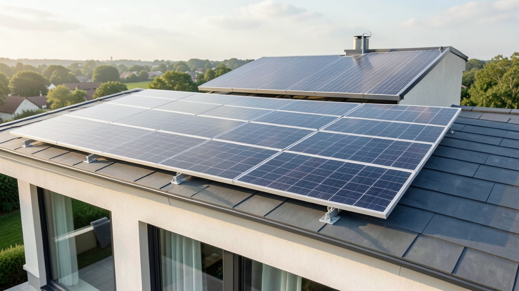 l aérovoltaïque installé sur le toit d'une maison moderne