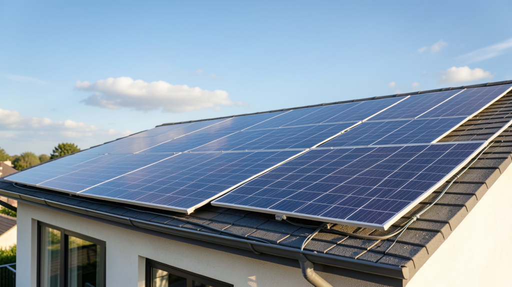 l autoconsommation avec des panneaux solaires installés sur le toit d'une maison individuelle