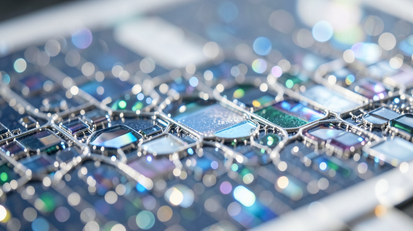 la cellule photovoltaïque haute technologie montrant sa structure cristalline détaillée