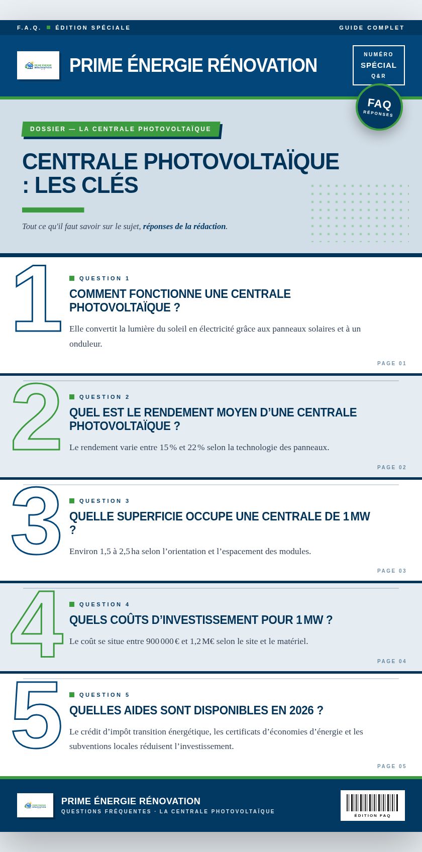 Infographie : Centrale photovoltaïque : les clés