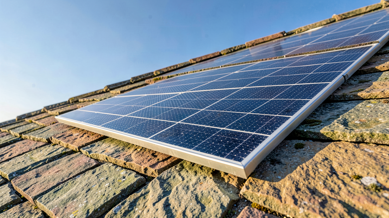 la tuile solaire invisible intégrée dans une toiture en ardoise naturelle