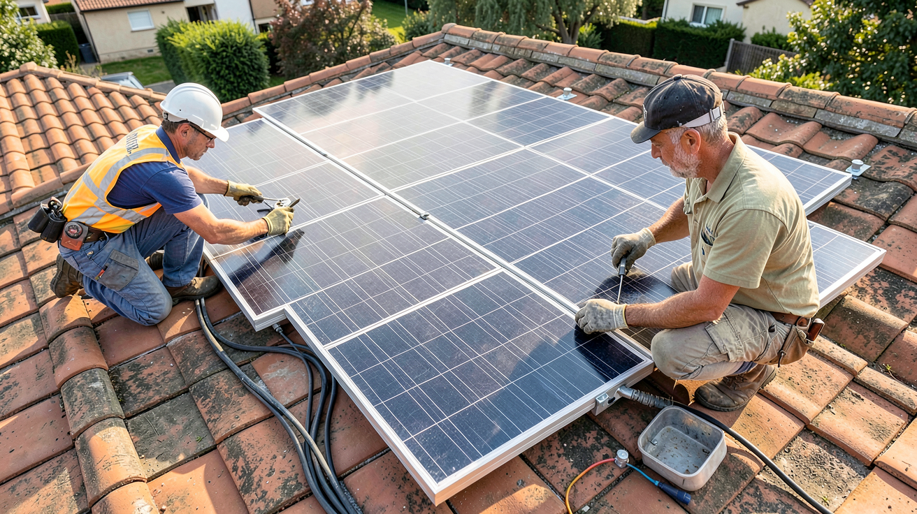 la tuile solaire invisible : installation avec couvreur et électricien respectant les normes
