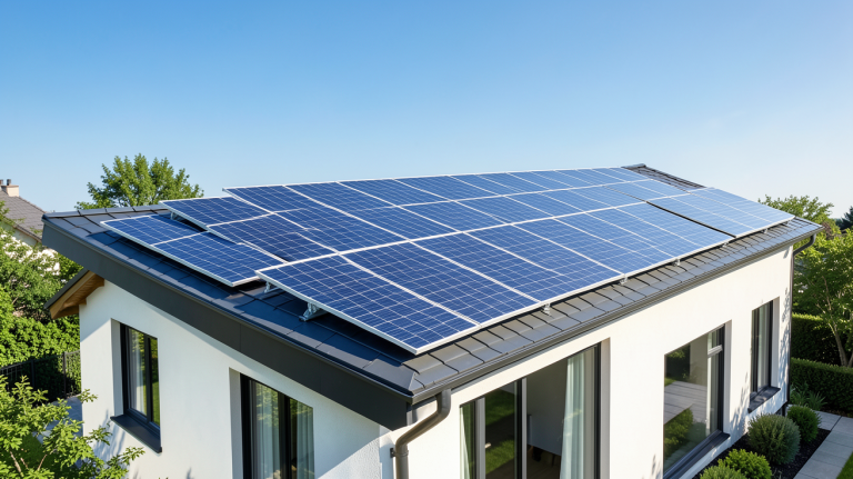 le prix d une installation panneau solaire photovoltaique sur le toit d'une maison moderne