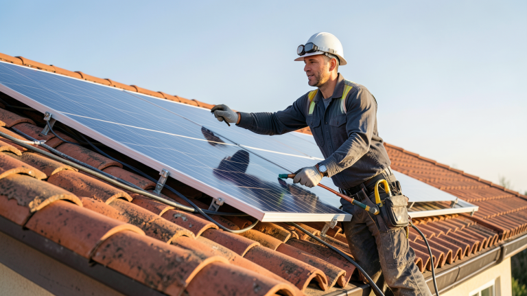 le prix panneau solaire installation sur toit de maison individuelle par un professionnel