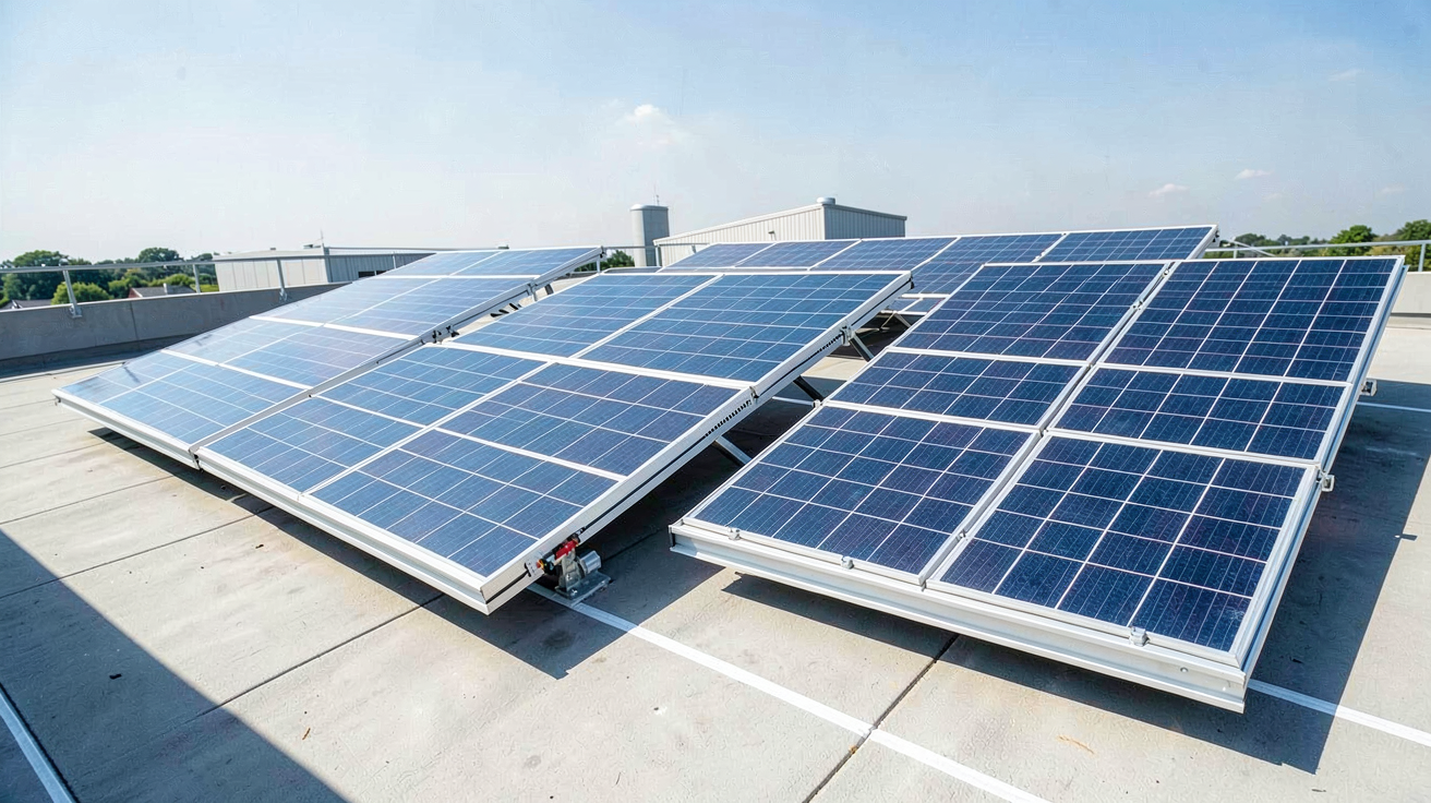 les cellules solaires principales technologies exposées sur un toit moderne sous un ciel dégagé
