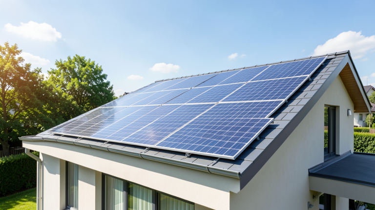 les panneaux photovoltaïques sont ils rentables avec une installation solaire sur un toit de maison moderne.