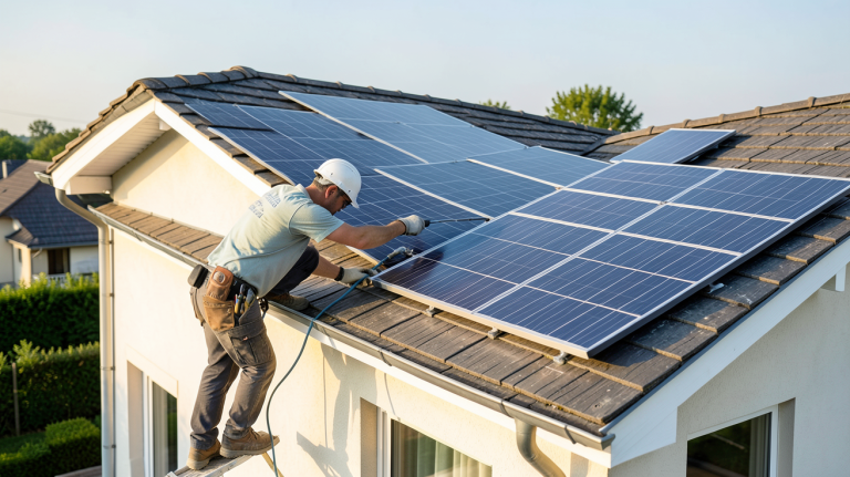 les panneaux solaires prix installation sur le toit d'une maison individuelle