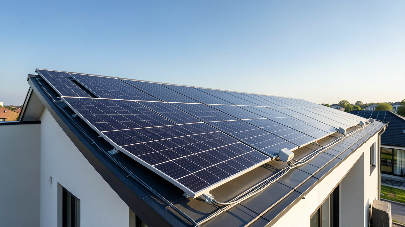 les photovoltaïque fonctionnement installation résidentielle avec panneaux solaires sur toit de maison moderne