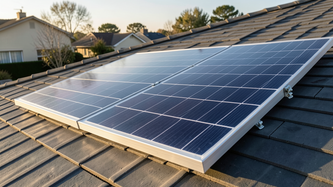 lg panneau solaire installé sur un toit résidentiel, illustrant ses performances en termes de rendement et durabilité