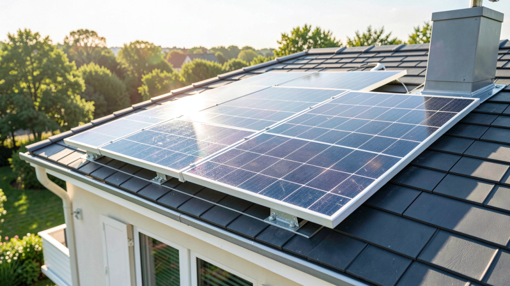 londuleur photovoltaïque installé sur le toit d'une maison moderne