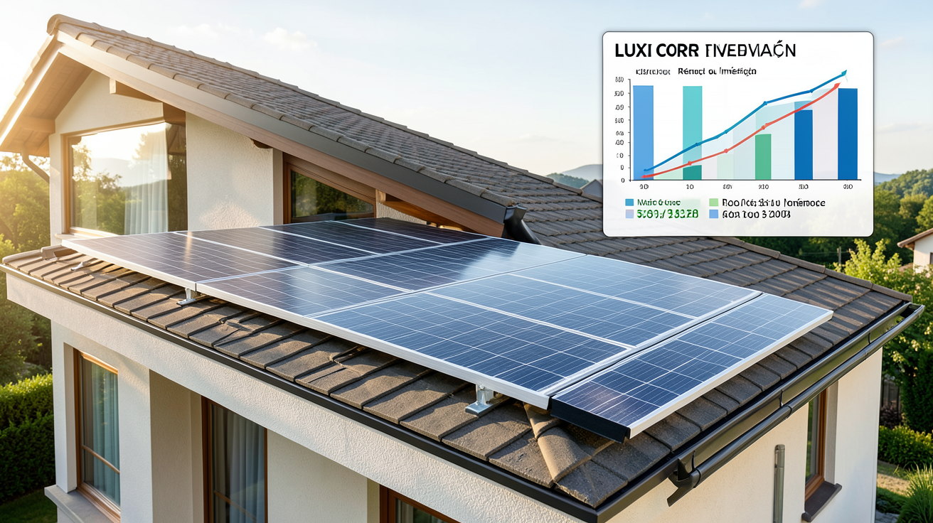 panneau photovoltaïque Luxor installé sur le toit d'une maison avec analyse coût/bénéfice et retour sur investissement