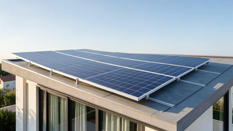 panneau photovoltaïque Luxor installé sur le toit d'une maison moderne