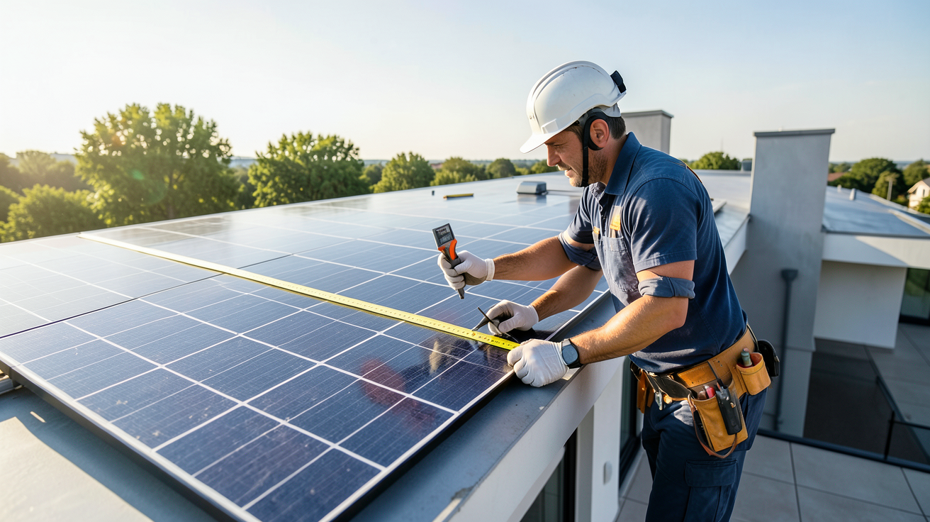 m2 panneau photovoltaïque calculant la surface nécessaire sur le toit d'une maison moderne