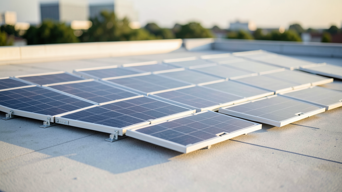 manomano panneau solaire : top 10 des meilleurs panneaux solaires disponibles sur ManoMano en 2024, disposés sur un toit moderne