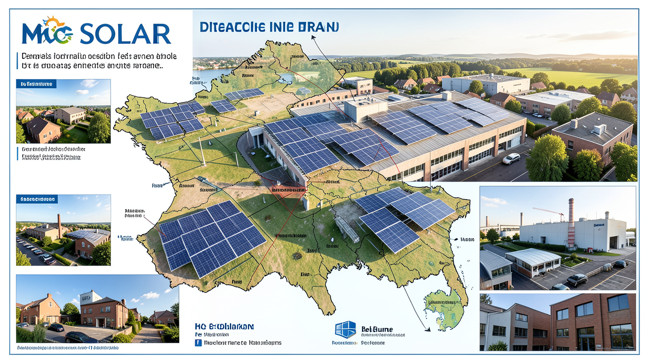 mc solar photovoltaïque : zones d'intervention en France et en Belgique avec installations solaires
