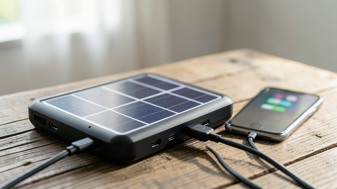 meilleur chargeur solaire portable haut de gamme en charge d'un smartphone