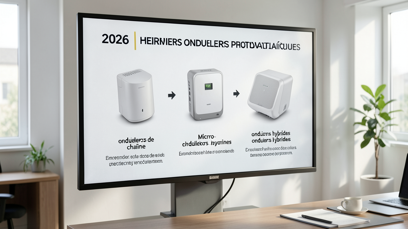 meilleur onduleur photovoltaïque présenté dans un tableau comparatif 2026 des onduleurs de chaîne, micro-onduleurs et hybrides