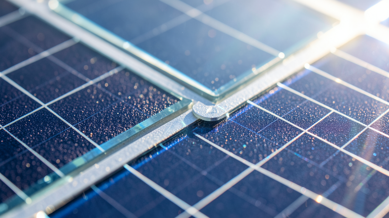 meilleur panneau photovoltaique 2022 montrant la texture détaillée des cellules solaires haute performance