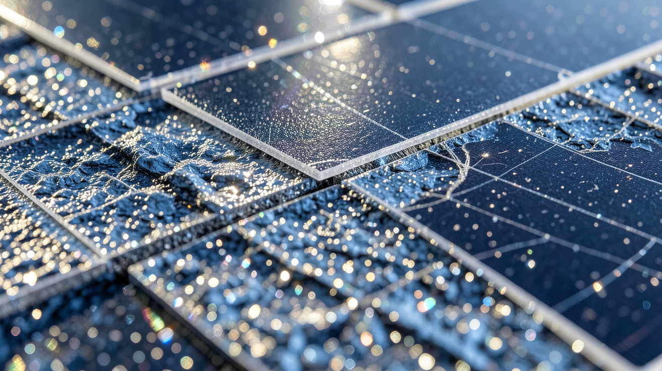 meilleur panneau photovoltaique 2022 montrant un gros plan détaillé de cellules solaires haute performance.