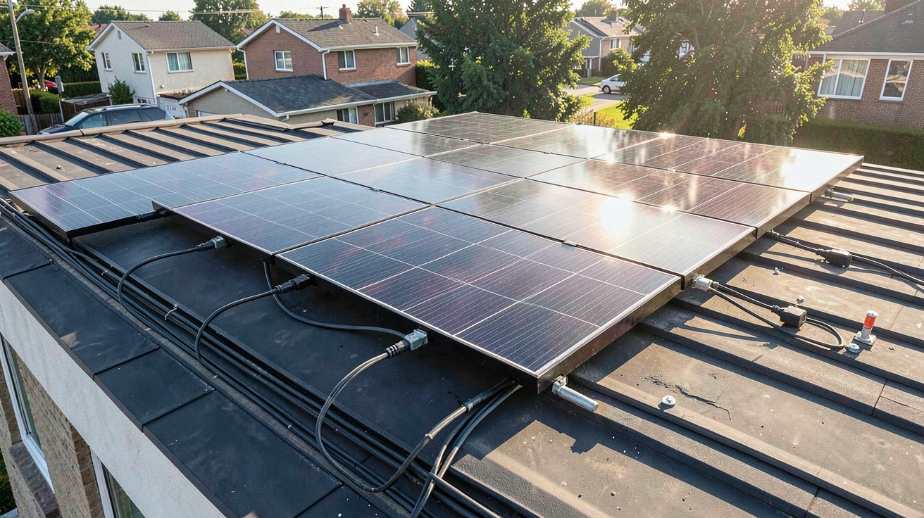 meilleur panneau solaire 2022 installé sur un toit de maison pour illustrer la rentabilité 2024