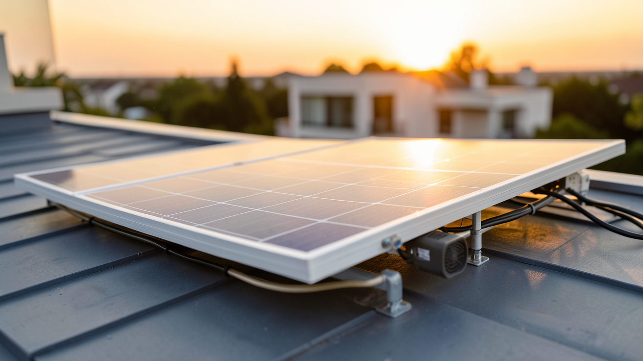 meilleur panneau solaire autoconsommation : panneau monocristallin haut rendement installé sur toit de maison moderne