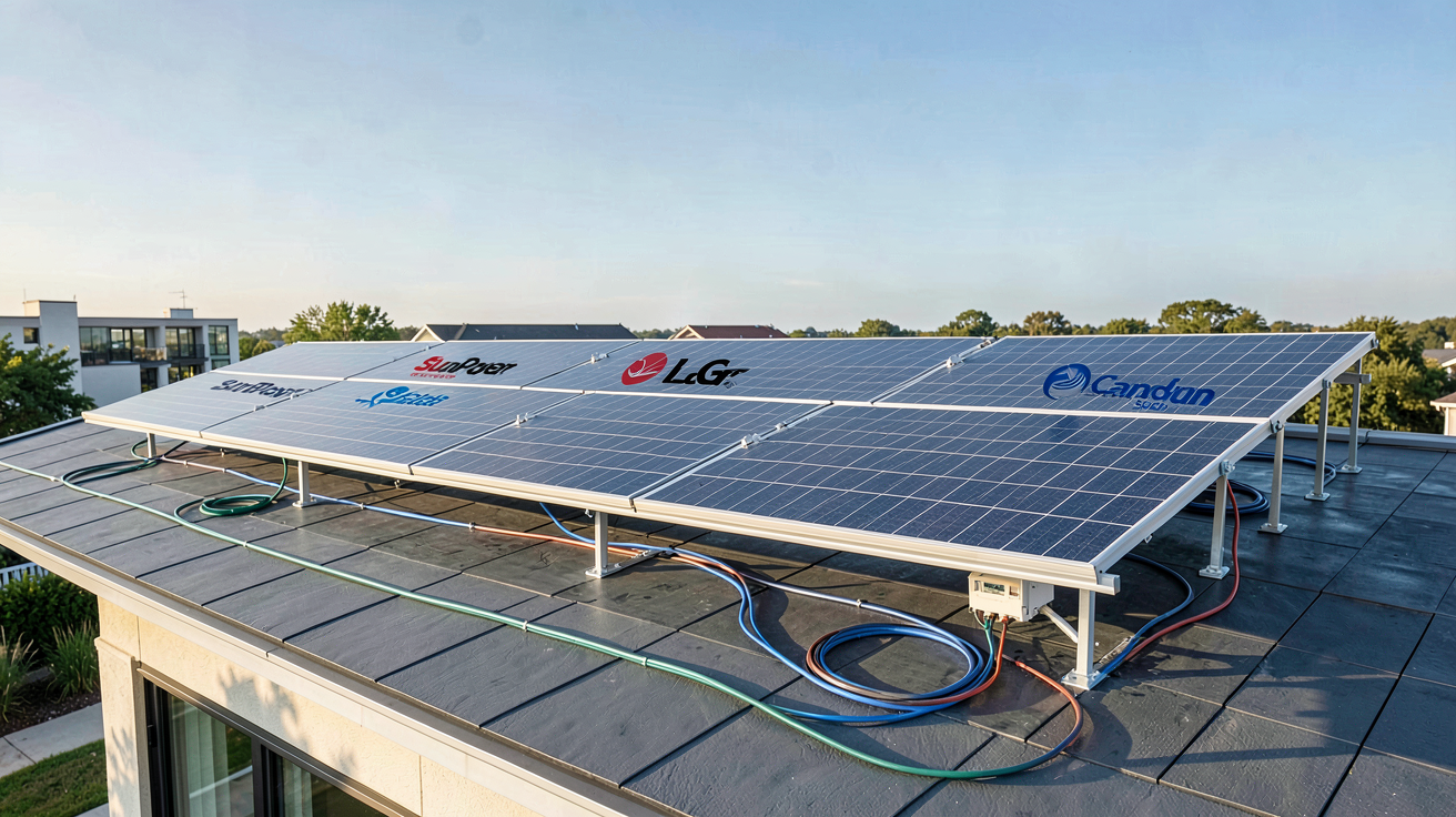 meilleur panneaux solaires 2022 : installation de panneaux DualSun en comparaison avec d'autres marques sur un toit de maison moderne