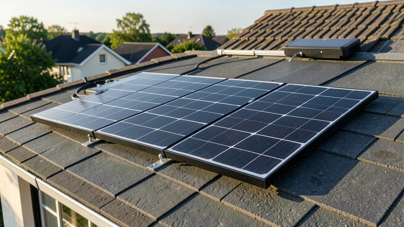 meilleur prix panneau solaire : kit solaire pas cher installé sur un toit de maison