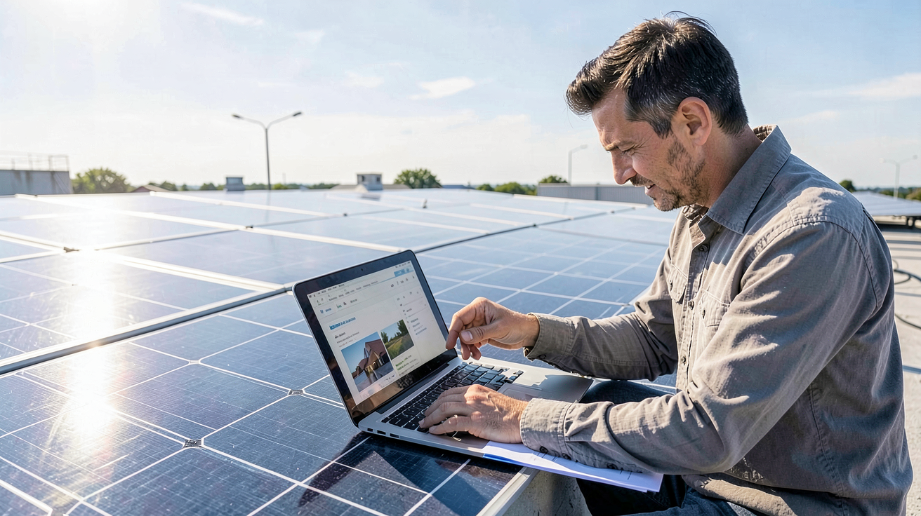 meilleure societe de panneau solaire évaluant des panneaux solaires sur un toit