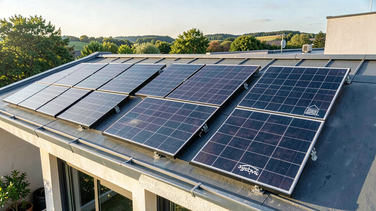 meilleures marques panneaux photovoltaiques : top 5 des marques françaises de panneaux solaires DualSun, SunPower Maxeon, Voltec Solar, Sunethic et Systovi installées sur un toit