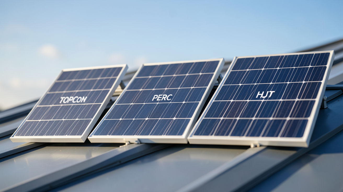 meilleurs panneaux photovoltaïques 2022 : comparaison des technologies TOPCon, PERC et HJT sur un toit moderne