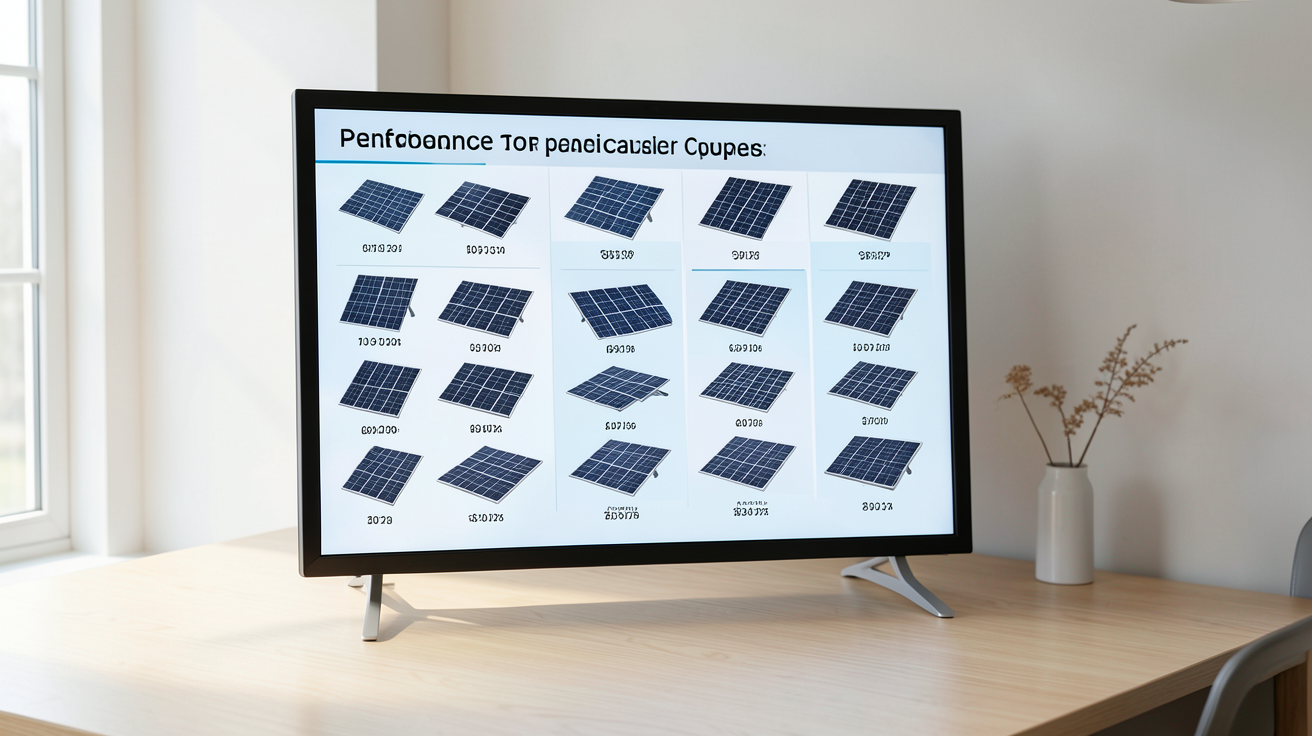 meilleurs panneaux solaires 2022 tableau comparatif interactif affichant 15 modèles classés par performance et prix