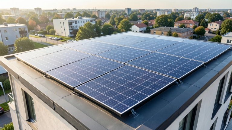 meilleurs panneaux solaires 2022 installés sur le toit d'une maison moderne