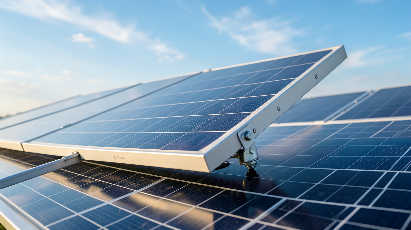 micro onduleur pour panneau solaire installé sur un panneau photovoltaïque, vu de près
