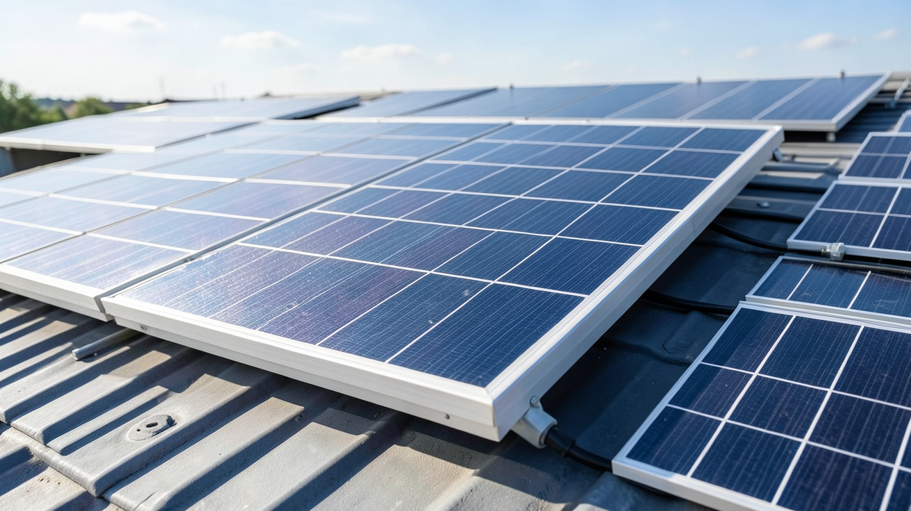 micro onduleur solaire installé sur un toit avec des panneaux photovoltaïques, illustrant les économies d'énergie et le retour sur investissement