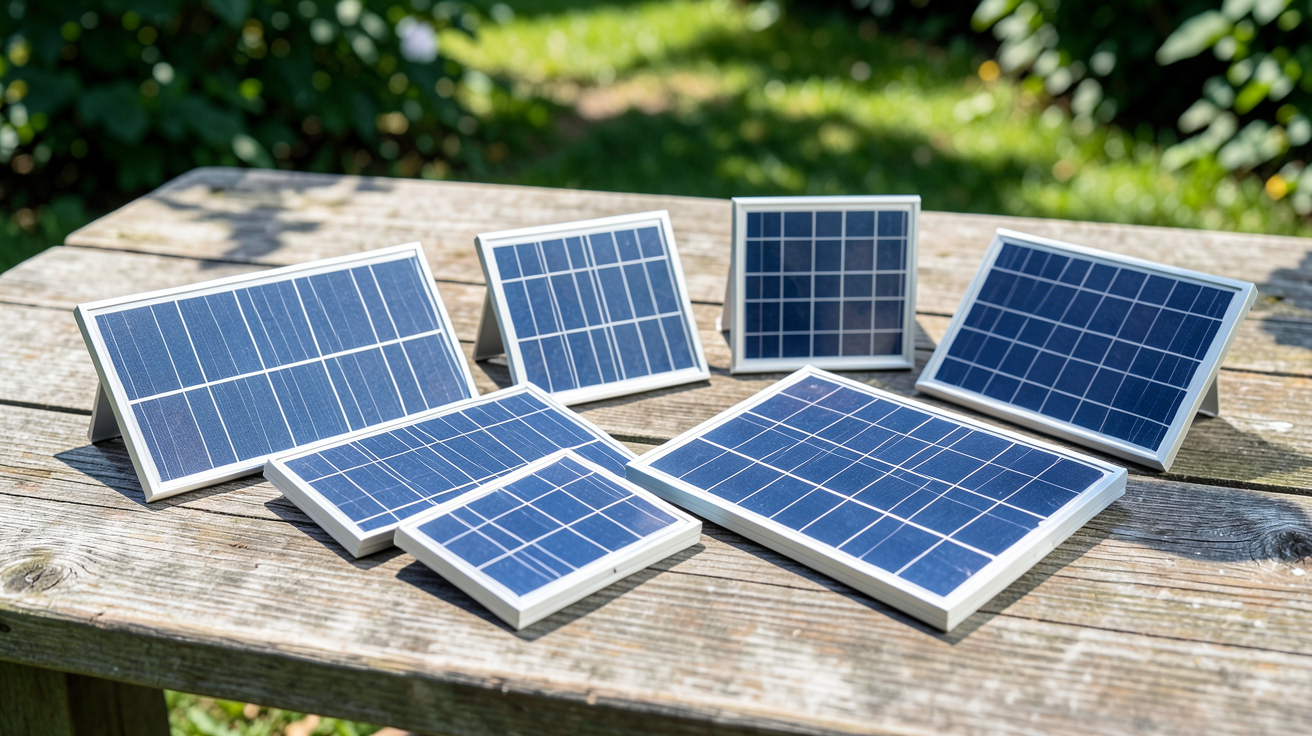 mini panneau solaire 12v de différents modèles présentés pour un comparatif
