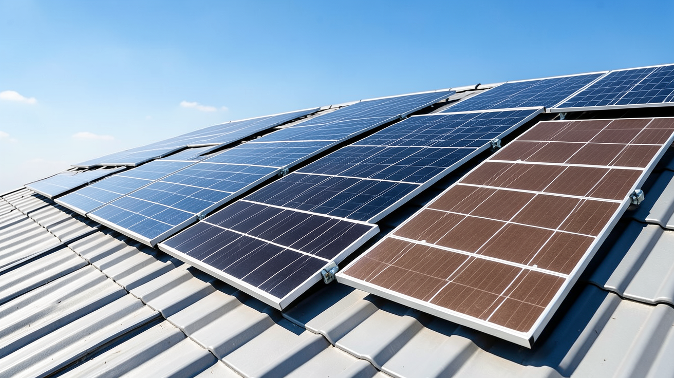 module photovoltaïque représentant les principales technologies : silicium monocristallin, polycristallin et couches minces