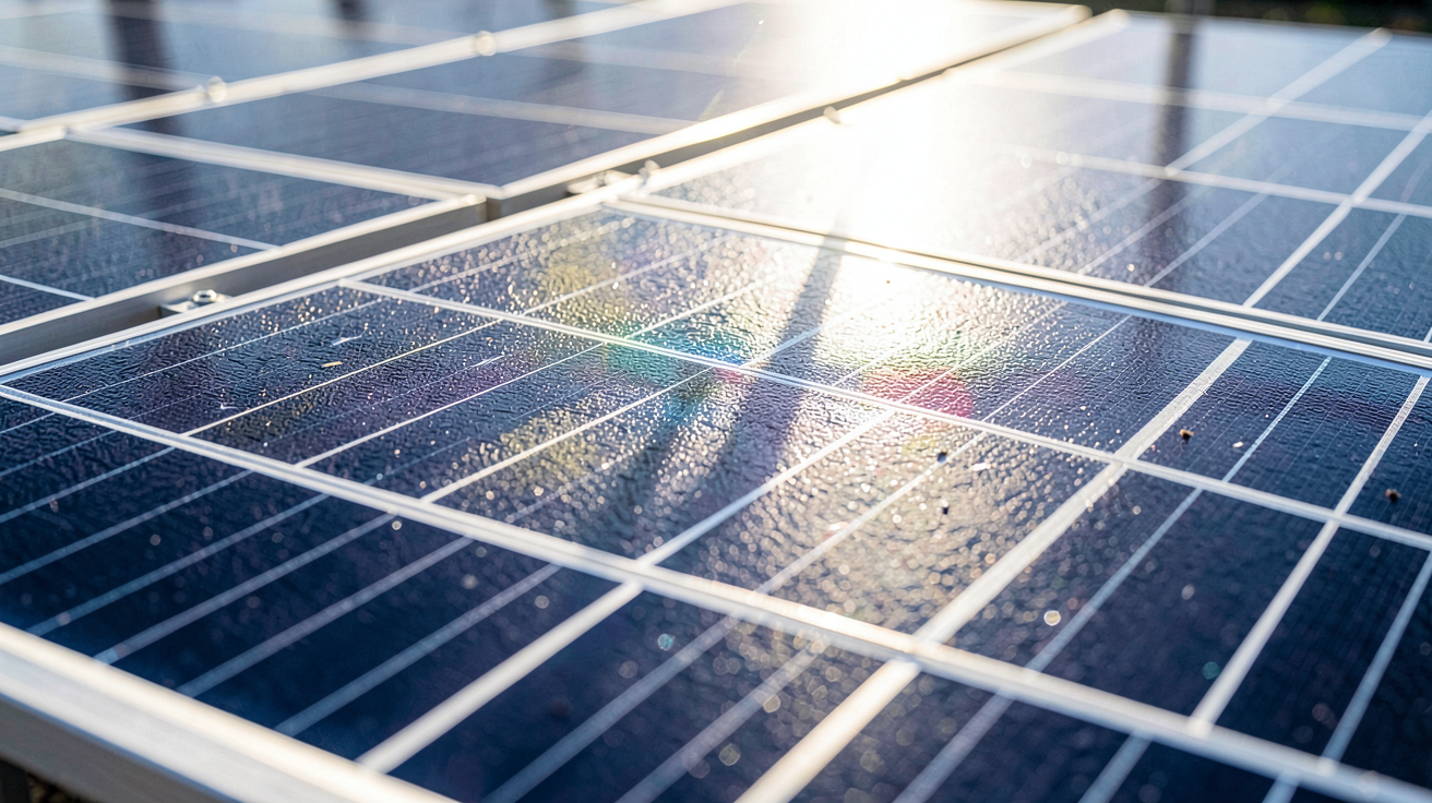 modules photovoltaïques de haute technologie montrant les détails des cellules solaires