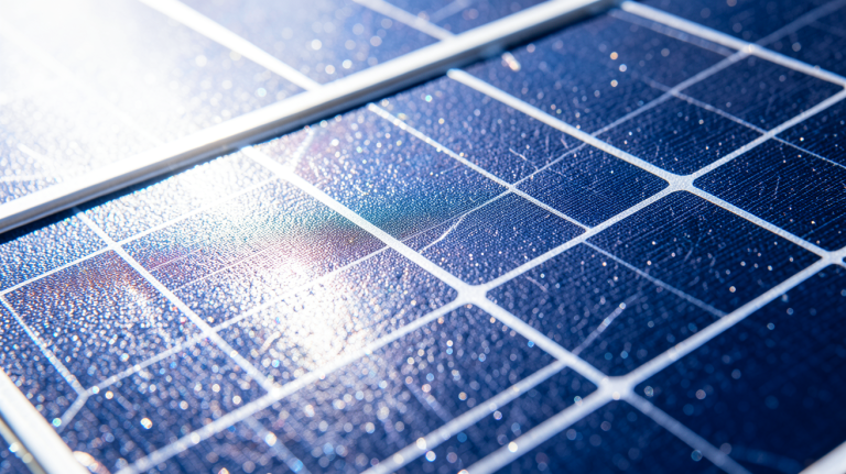 monocristallin ou polycristallin : gros plan détaillé de cellules photovoltaïques sur un panneau solaire.