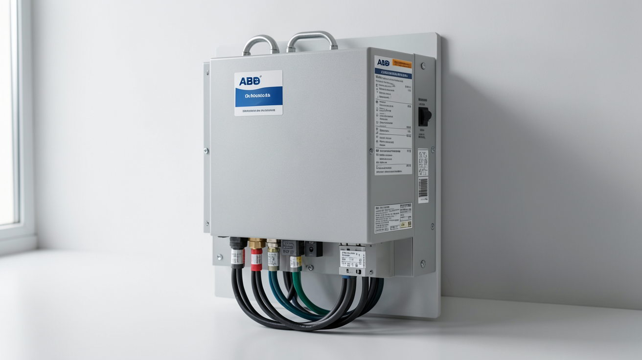 onduleur ABB de dernière génération installé dans un environnement industriel propre et bien éclairé
