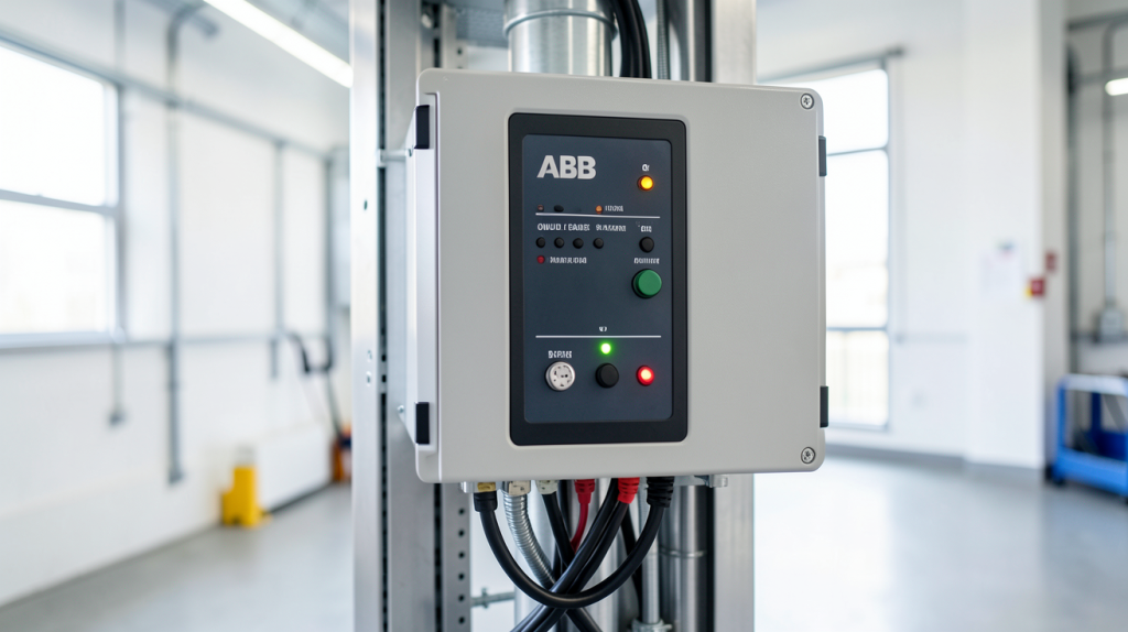 onduleur ABB installé dans un environnement industriel moderne et bien éclairé