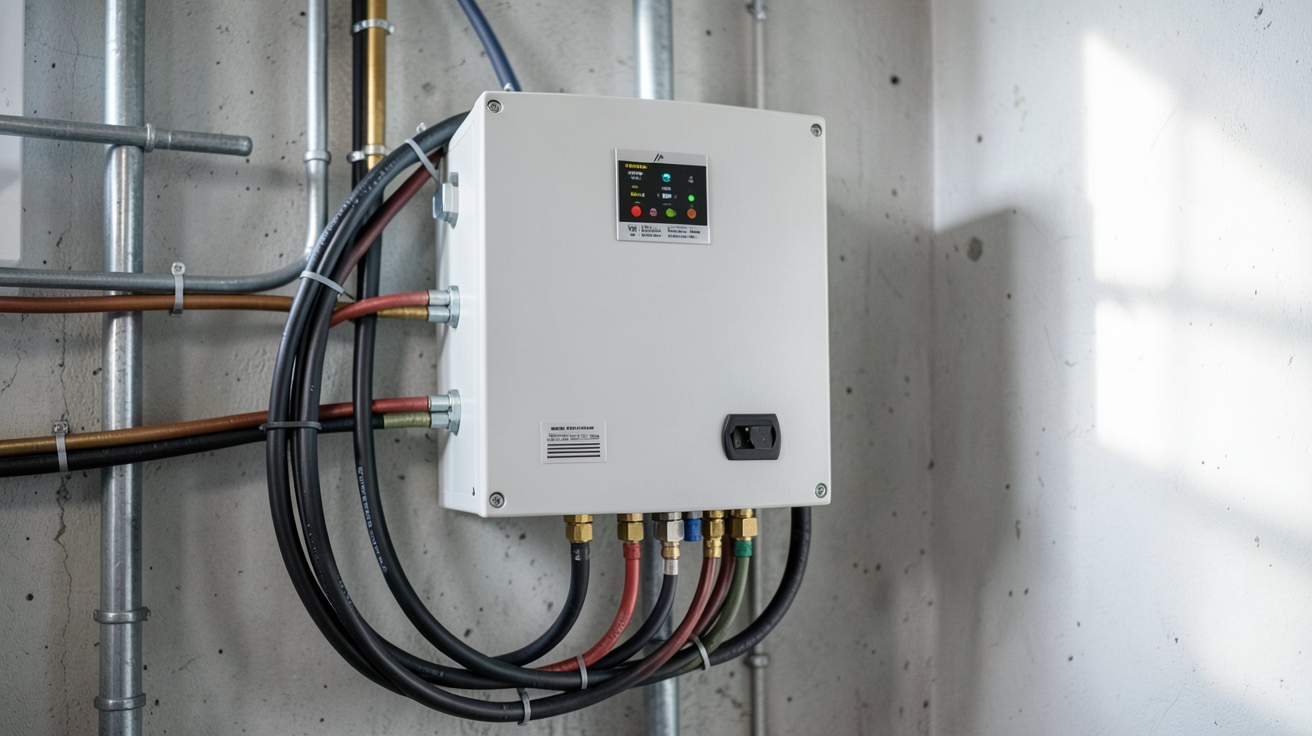 onduleur centrale photovoltaïque lors des étapes d'installation et de raccordement au réseau électrique